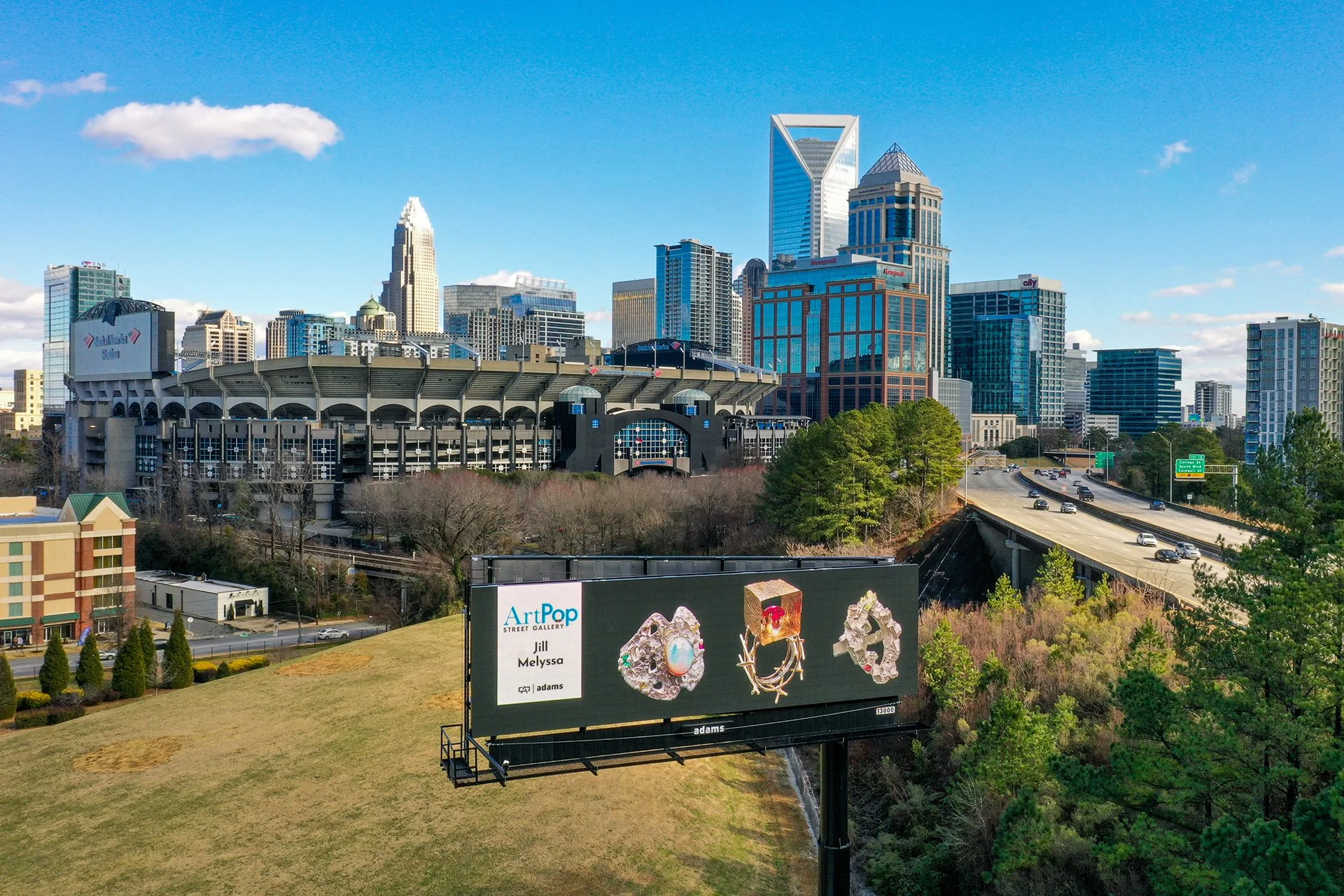 ArtPop Street Gallery Cities Program Class of 2025 Adams Digital Billboard Charlotte Skyline Jill Melyssa.jpg