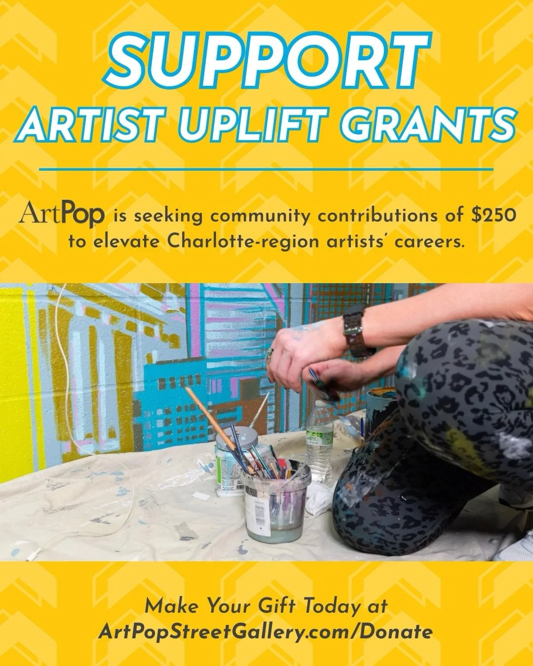Support local artists directly! We are launching the Uplift Grant, which will provide 19 direct investments of $250 each as a benefit of the 19 adult artists soon to be a part of the 2026 Artist Cohort. These investments will directly support local a