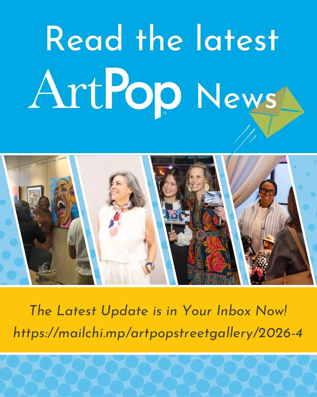 There&rsquo;s a brand new newsletter full of ArtPop updates in your inbox RIGHT NOW! 
Unless of course you haven&rsquo;t joined the Mailing list&hellip; 

Find today&rsquo;s edition here: https://mailchi.mp/artpopstreetgallery/2026-4
And make sure yo