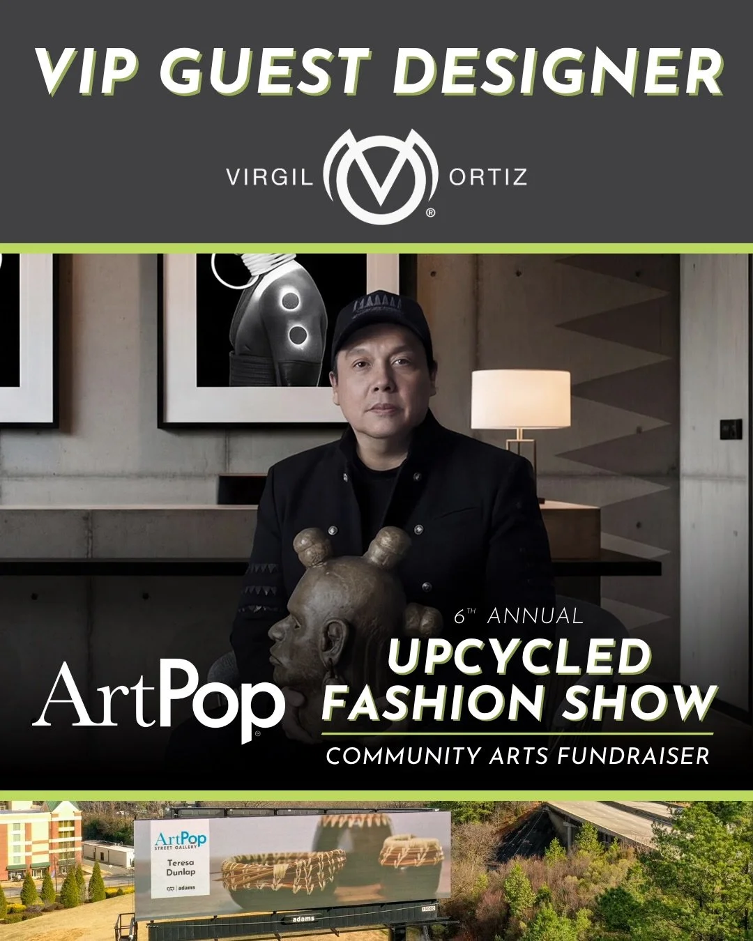 It&rsquo;s official! Tickets are now on sale for the 2026 ArtPop Upcycled Fashion Show. This one-of-a-kind event Features local designers creating one-of-a-kind wearable works of art from retired 2025 Artist billboard vinyl, hitting the runway Saturd