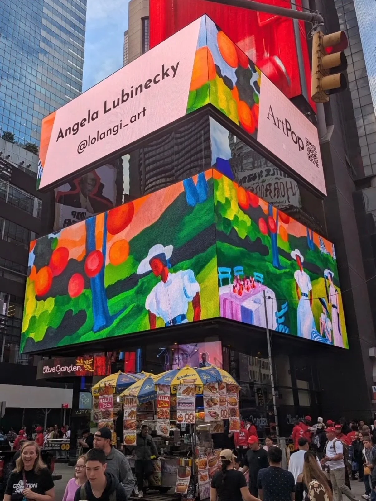 @outfrontmediausa has the #ArtPopCLT 2026 Cohort on display on the worlds biggest stage! Visitors to Times Square, New York are seeing all 24 artists front and center on the Cube with more to come. 

Digital Displays c/o: @outfrontmediausa 
Photos by
