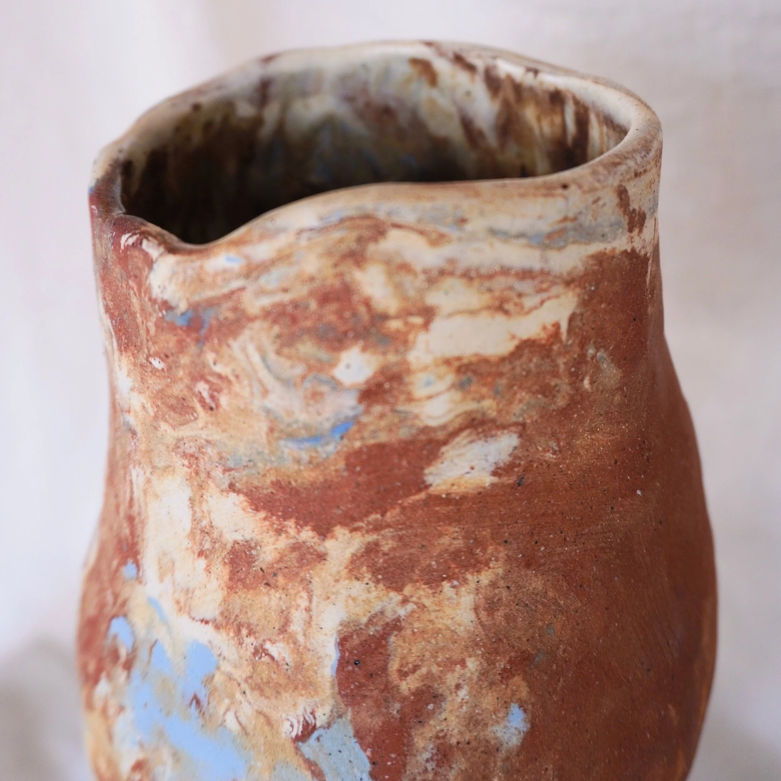 Marbled Vessel | Large Ceramic Vase with Kintsugi - Mia Amanda
