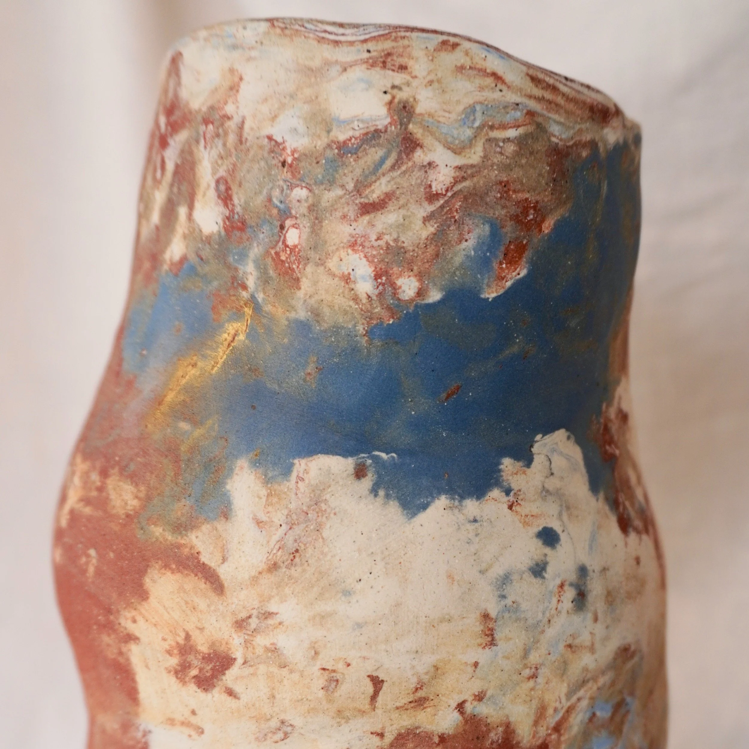 Marbled Vessel | Large Ceramic Vase with Kintsugi - Mia Amanda