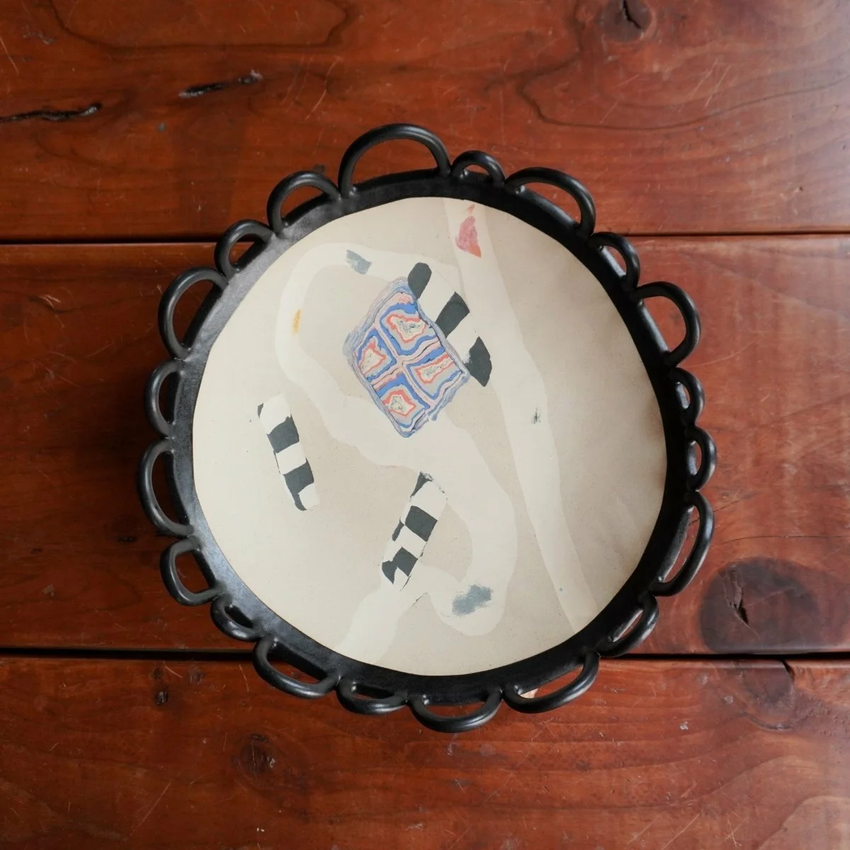 Tessera: Geometric Platter with Scalloped Rim - Mia Amanda