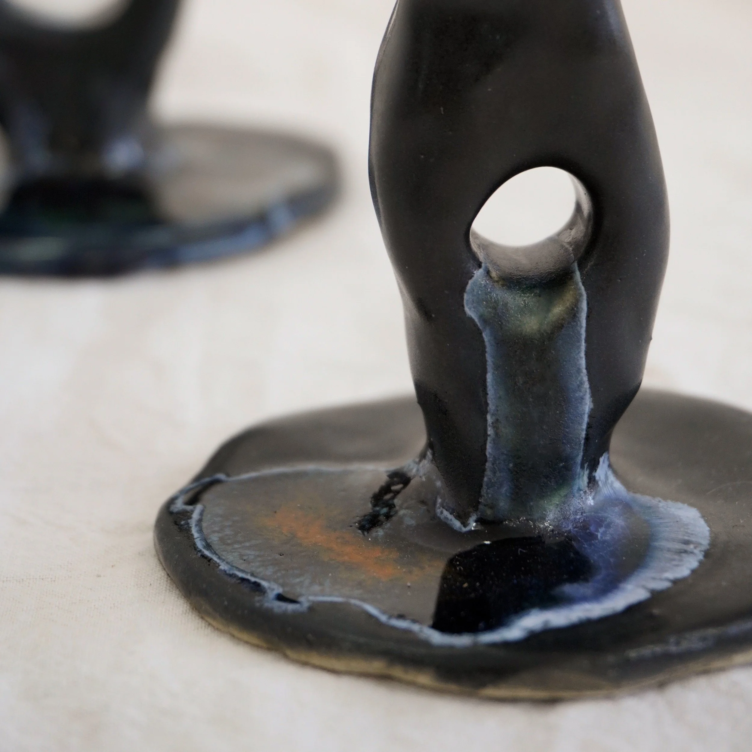 Short Taper Candle Holder Set - Satin Matte Black - Mia Amanda