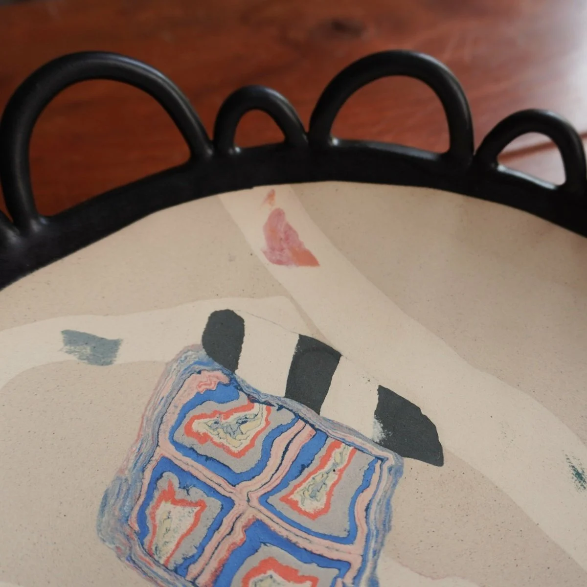 Tessera: Geometric Platter with Scalloped Rim - Mia Amanda