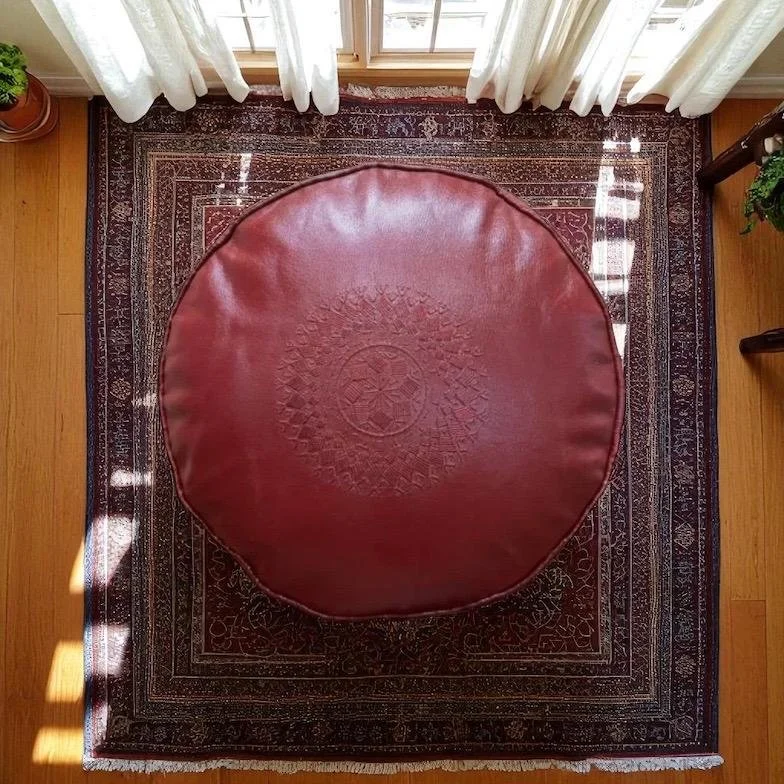 Marrakesh Handmade Moroccan Leather Pouf/Ottoman