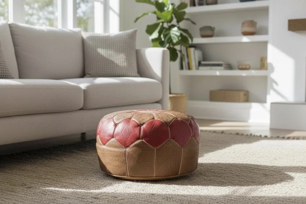 Authentic Handmade Moroccan Ottoman unfilled