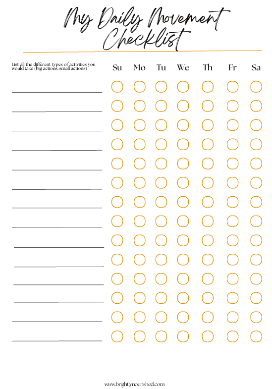 My Daily Movement Checklist