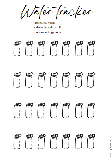 Track Your Water Intake- Half Your Body Weight In oz
