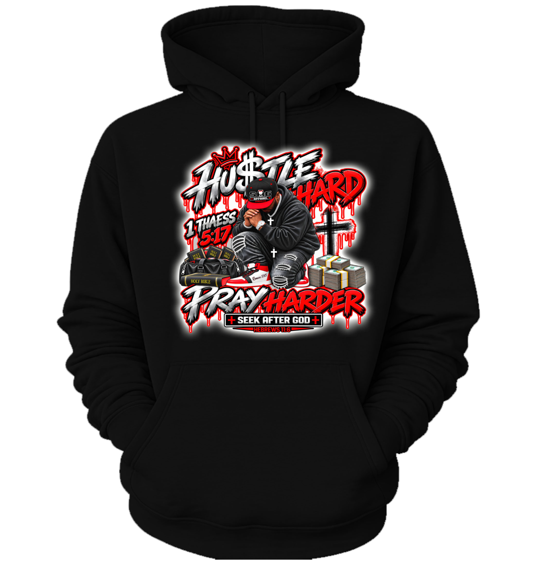 Pray Harder Hoodie BLK