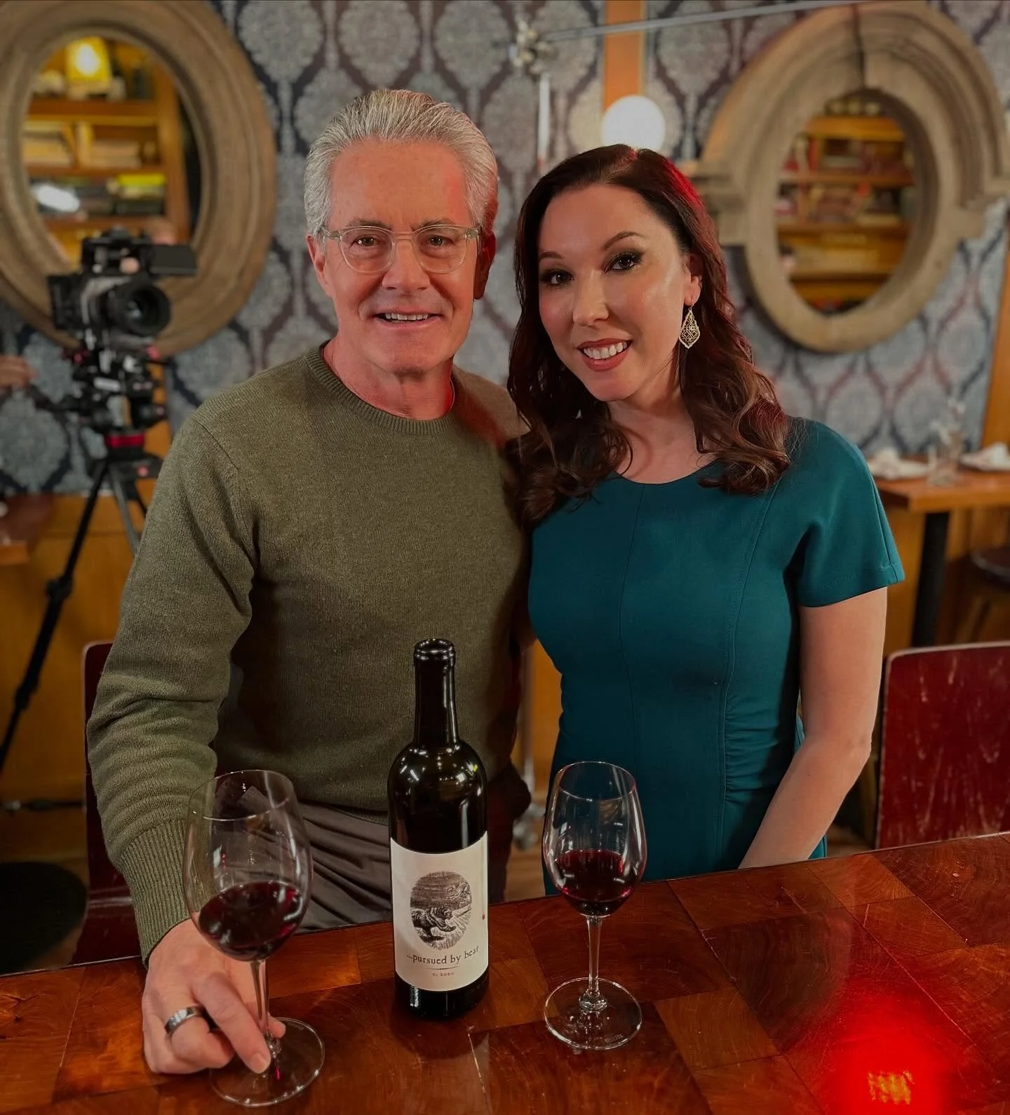 Throwback Thursday to filming with my fellow wine-loving friend Kyle MacLachlan, who also owns the winery Pursued by Bear in Washington State.
I just bought his Memoir, Fictional Selves, and already can&rsquo;t put it down, other than to type this po