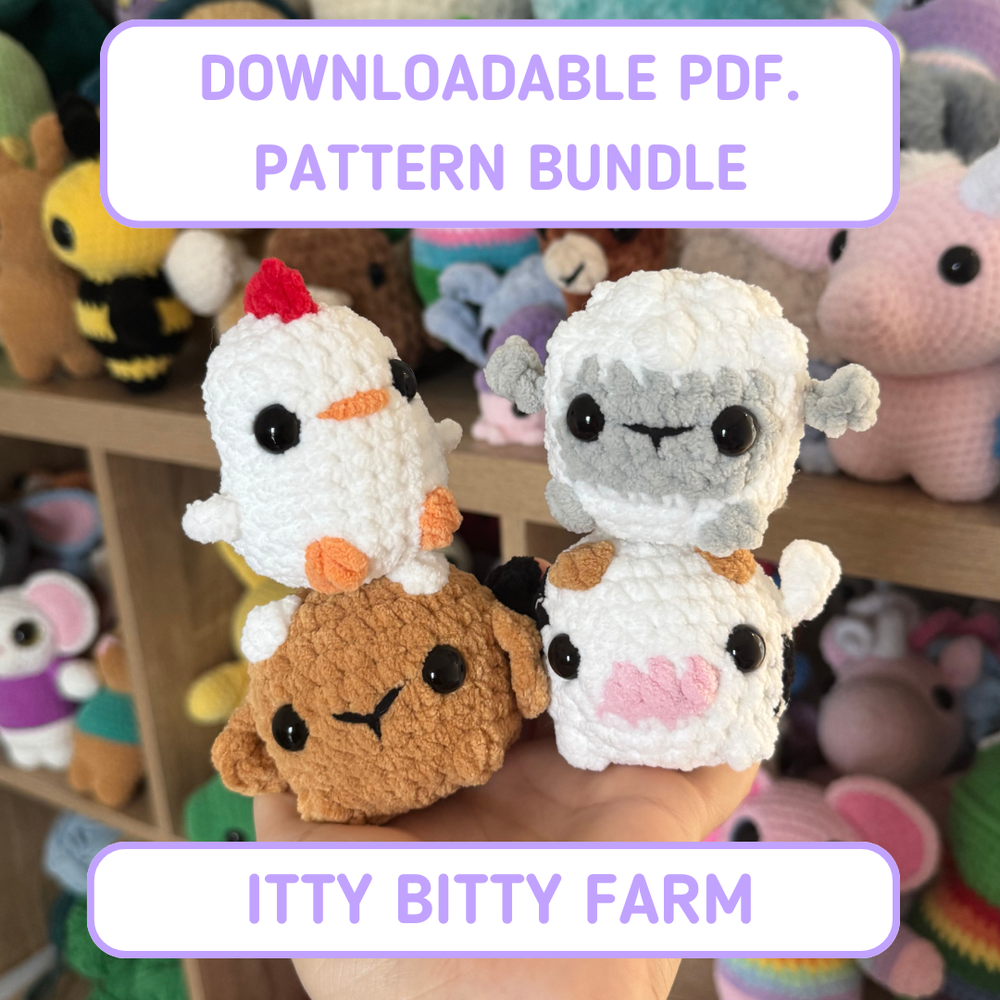 Itty Bitty Farm Bundle crochet pattern | No Sew by Crochet me