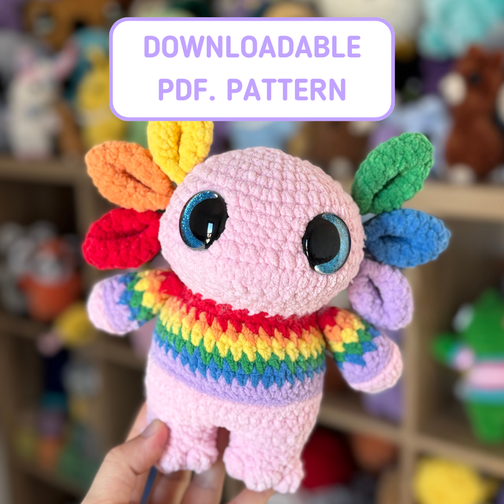 赤*福様  CLOT Crochet Track Top Lサイズ Little Alien Buddy - PRIDE Axolotl - crochet pattern — crochetmezaddy
