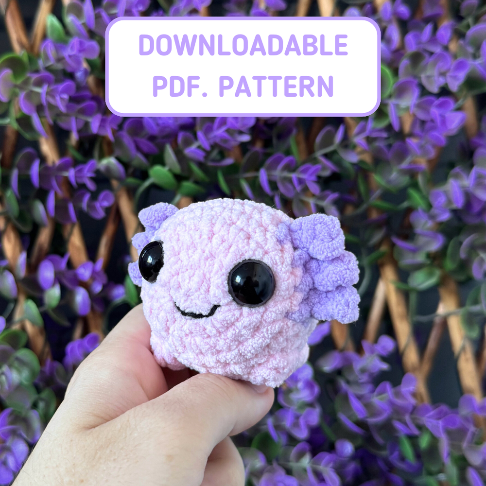 DIY 3Dデコ　ayaちゃん Itty Bitty Axolotl crochet pattern | no sew | market make