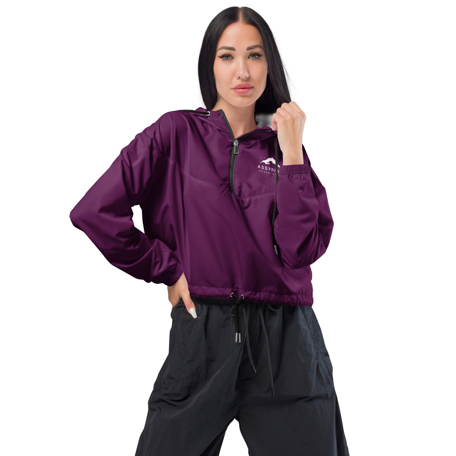 Cropped Windbreaker - Black