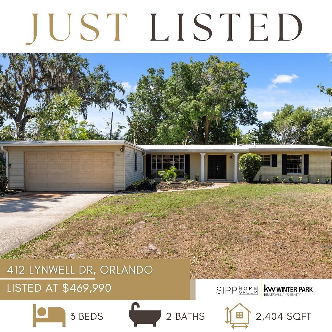 J U S T  L I S T E D 🏡
-
📍 412 Lynwell Dr, Orlando, FL 32809
💰 Listed for $469,990
-
Welcome to your dream home in the heart of Orlando's vibrant Sodo district! This newly renovated gem offers a perfect blend of modern elegance and comfort. With t