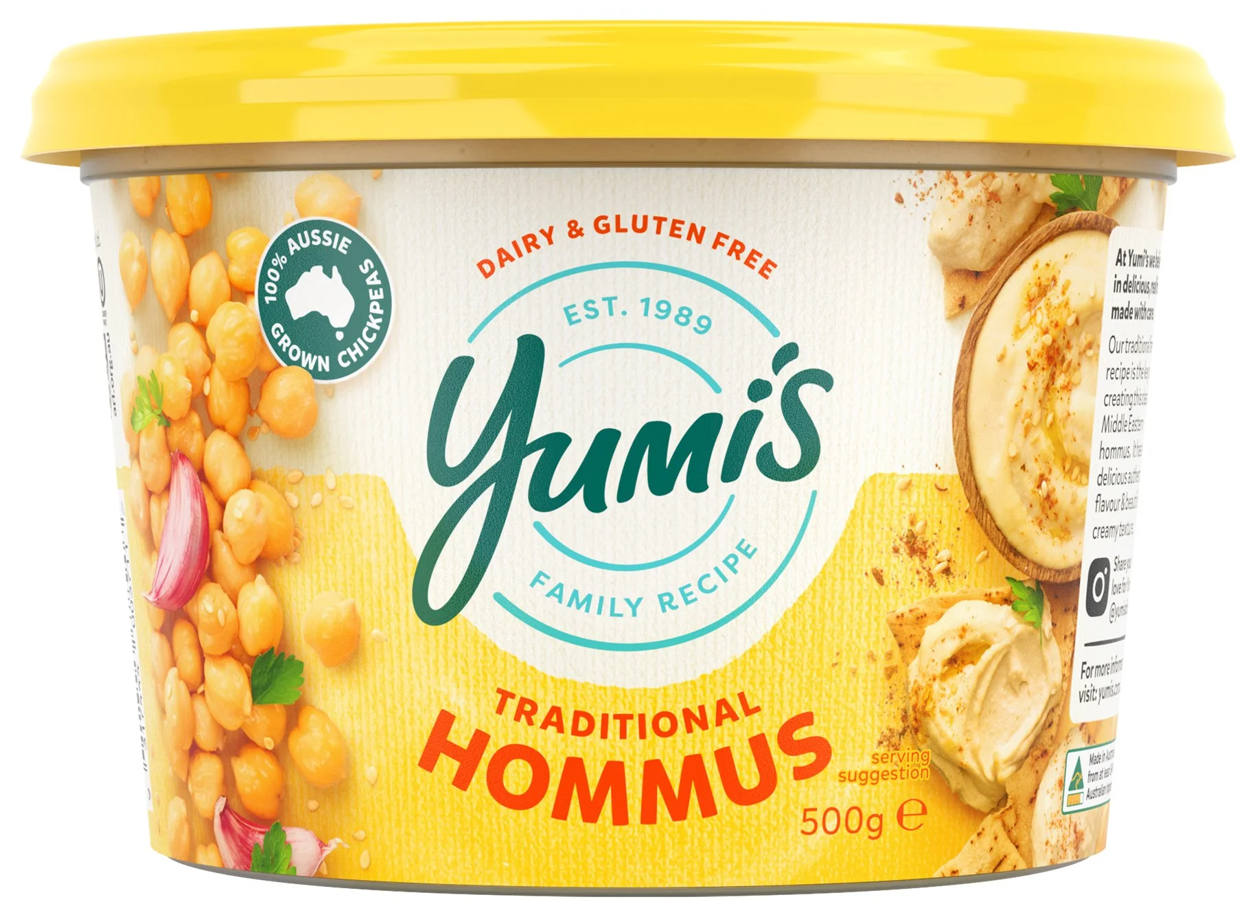 TRADITIONAL HOMMUS 500g — Yumi's Real. Delicious.
