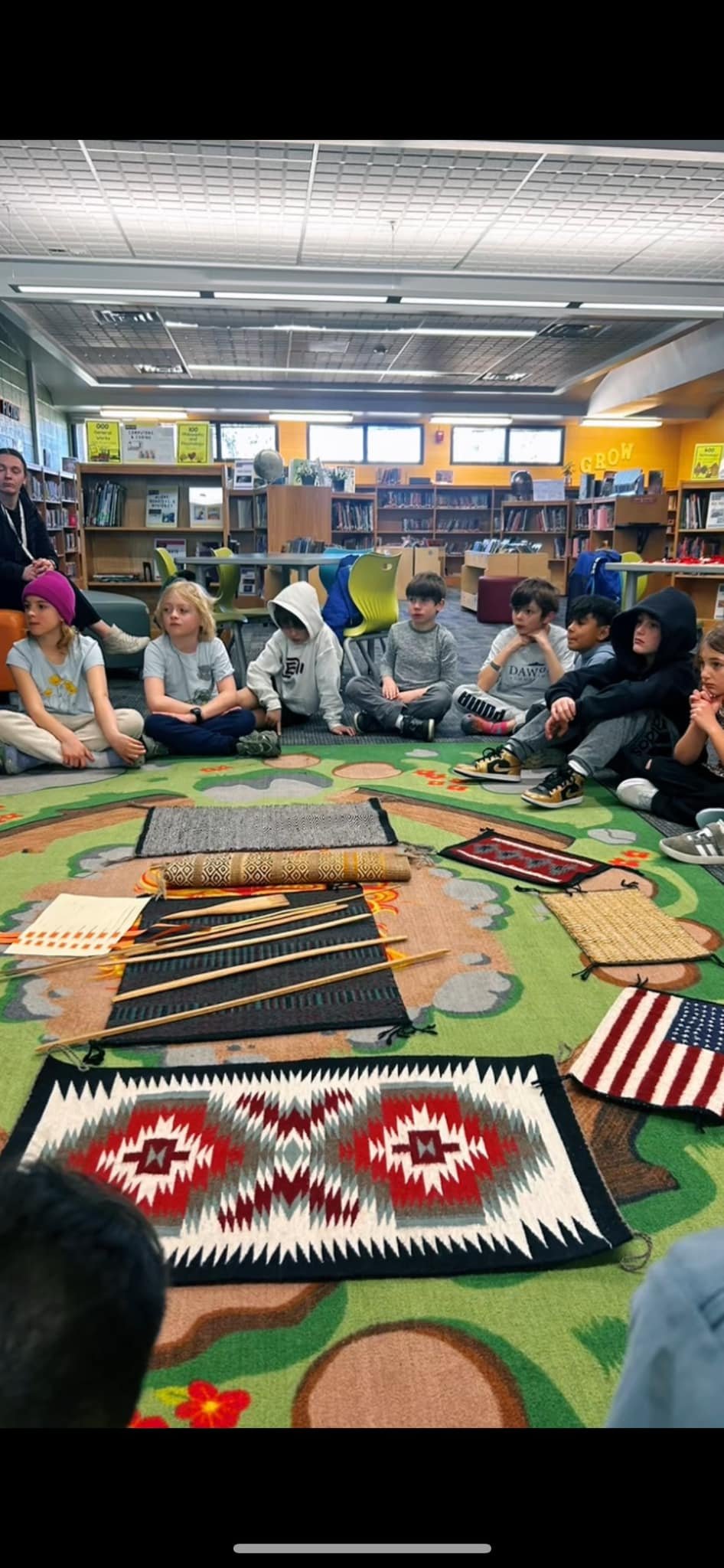 Navajo Weaving Workshop at Boulder elementry