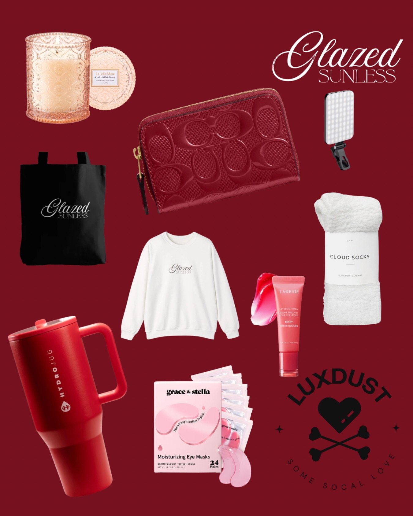 It&rsquo;s TIMMEEE for our annual Valentines Glazed Sunless Giveaway 💌✨

This year, we have lots of goods including: 
&bull;$100 Glazed Sunless Gift Certificate 
&bull;Glazed Sunless Crewneck + Tote Bag 
&bull;2 4oz bags of LuxDust Drying Powder 
&b