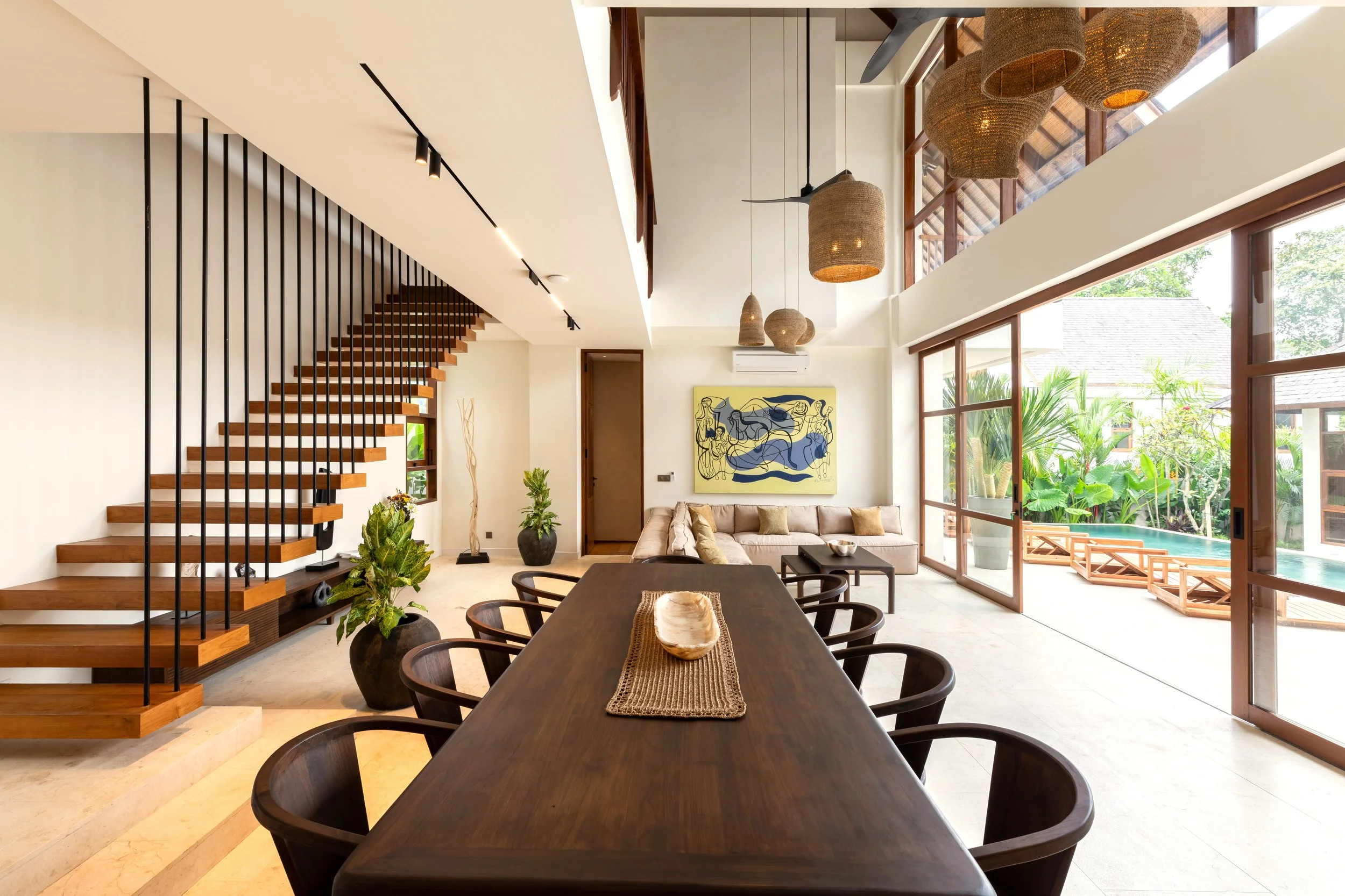 BALINESE MODERN TROPICAL STYLE VILLA - 6 BEDROOM - NYANYI BEACH - villa - for - sale - Bali