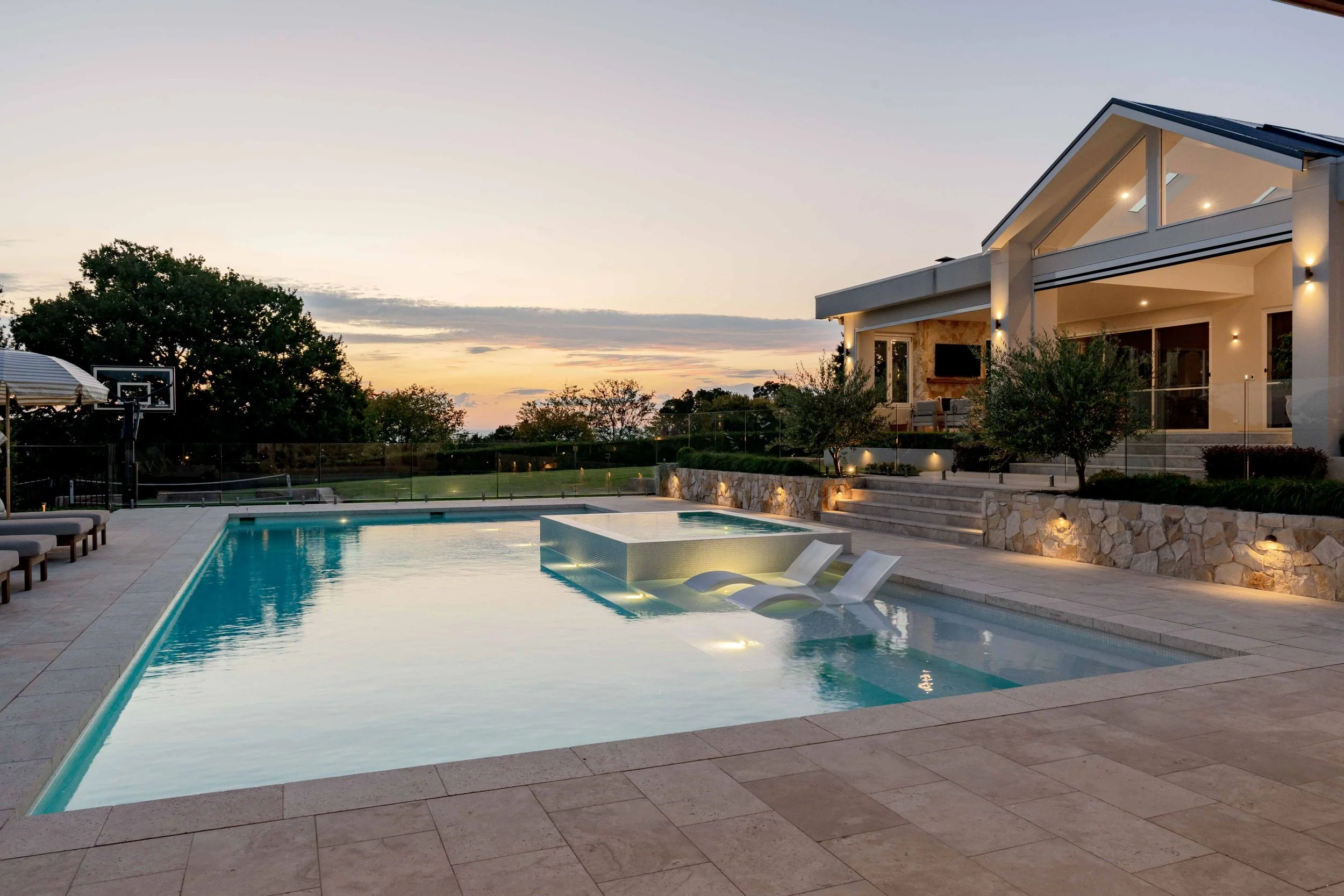 Luxury pool and spa on acreage
