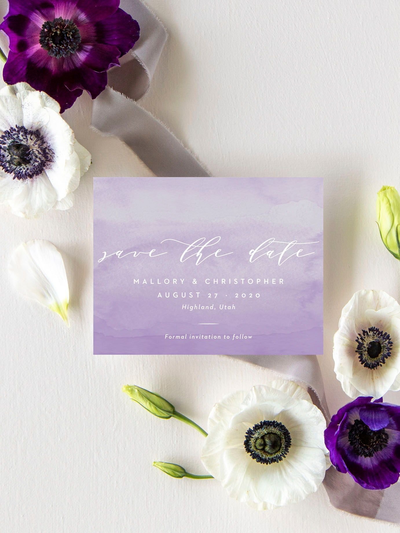 Lilac Dip Dye Wedding Save the Date Cards _ Save the Date Magnets _ Save the Date Card Ideas.jpeg