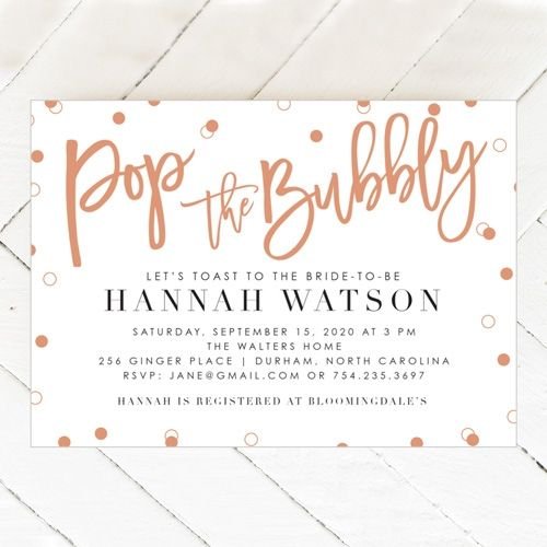 Rose Gold Bridal Shower Invitations - Champagne Toast by Basic Invite.jpeg