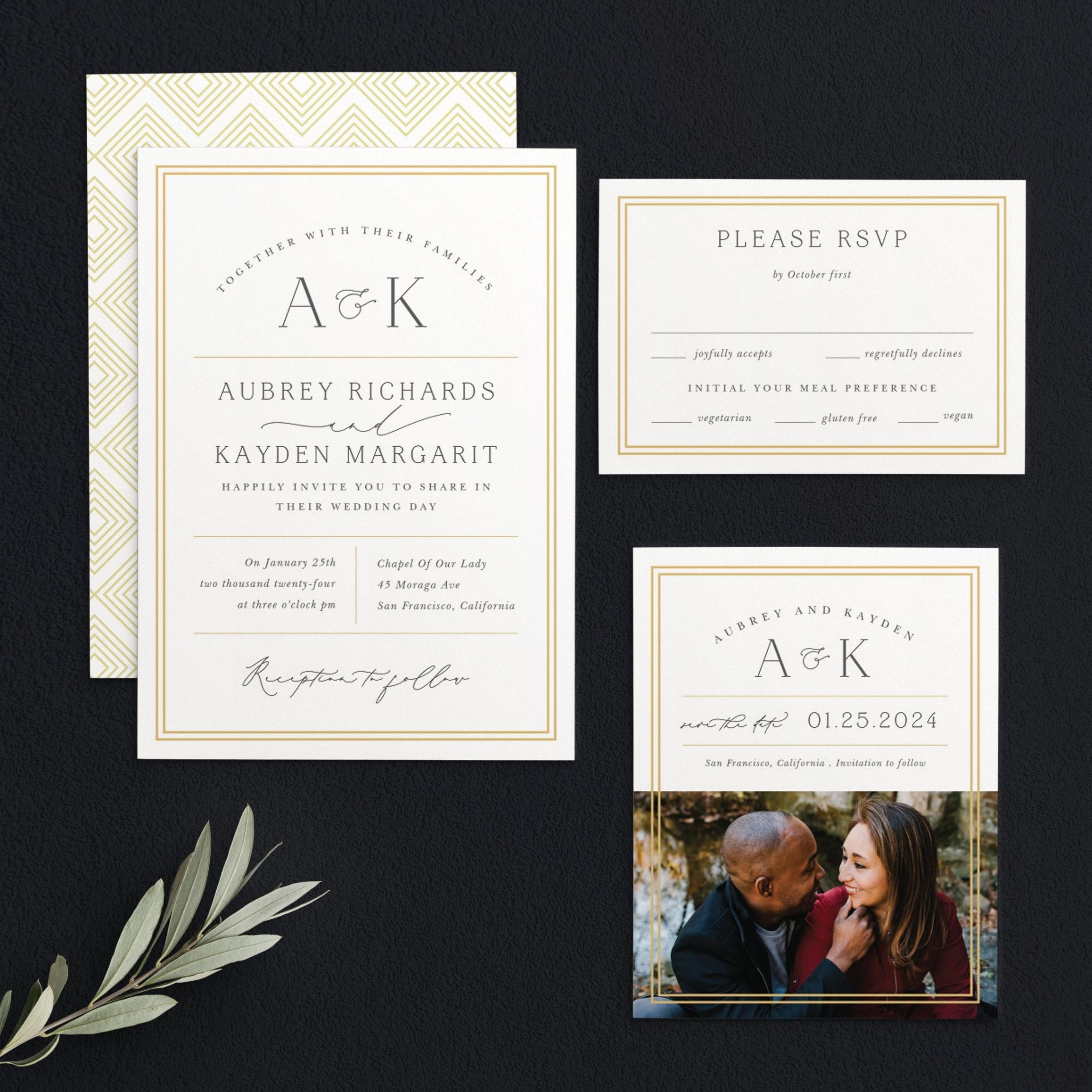 Simple Elegant Wedding Invitation Suite - Alluring Aubrey by Basic Invite - Monogram Wedding Invites.jpeg