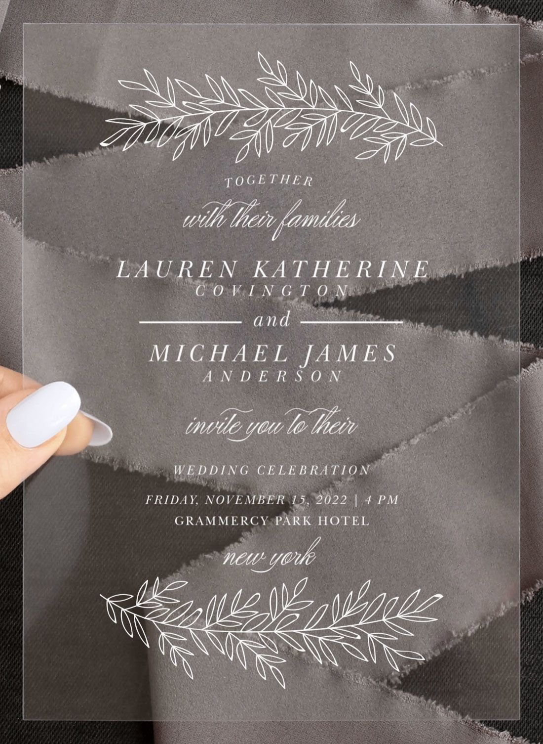 Vintage Greenery Clear Wedding Invitations.jpeg