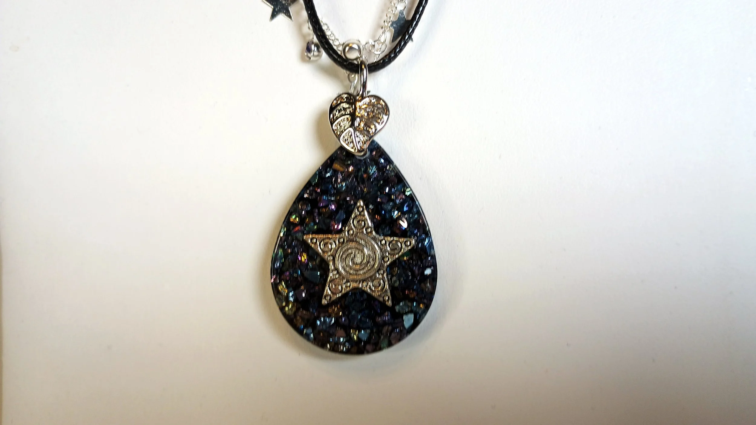 Starlit Earth Gemstone Teardrop Pendant