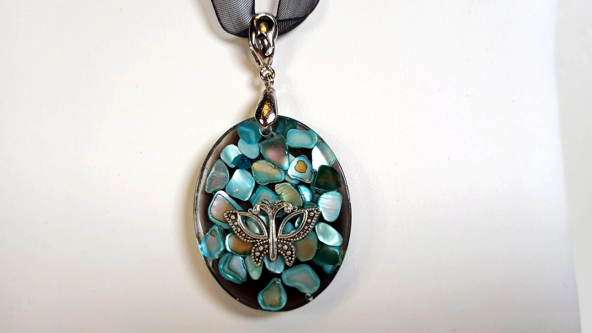 Turquoise Meadow Butterfly Pendant