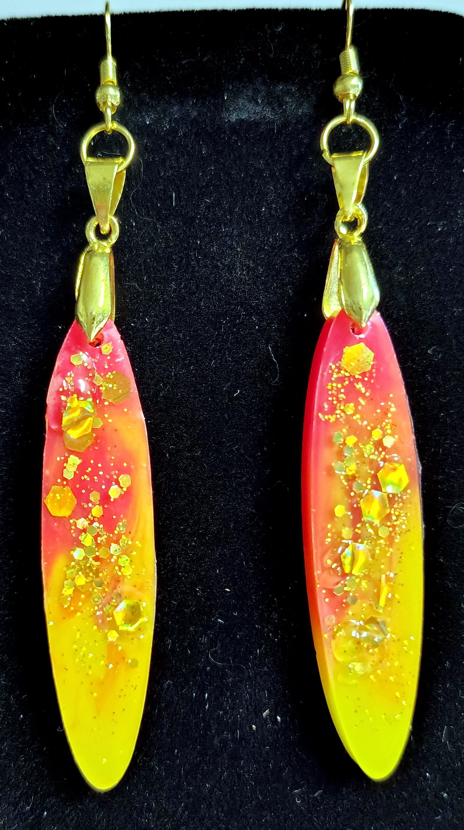 Fiery Ombre Resin Dangle Earrings
