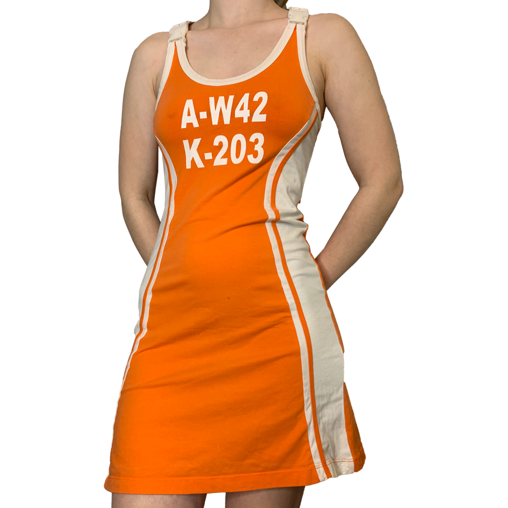 robe orange et blanche