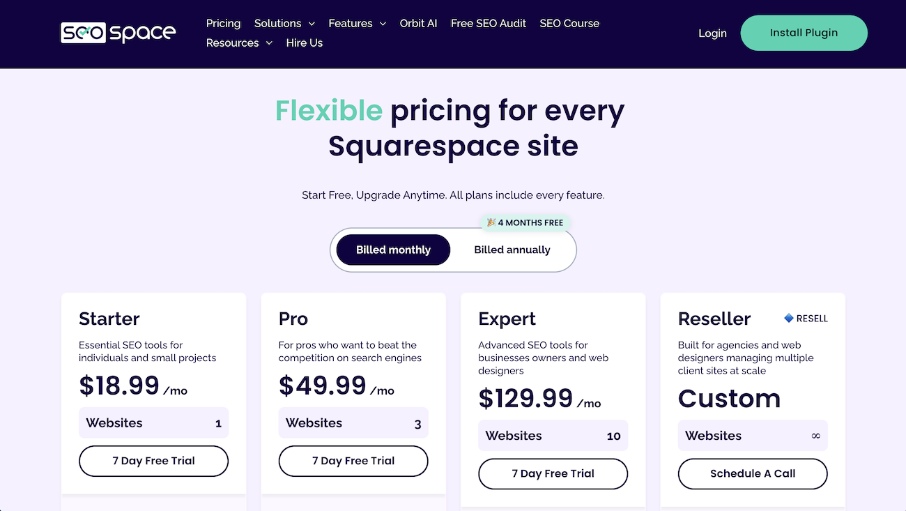 image example pricing review of seospace plugin