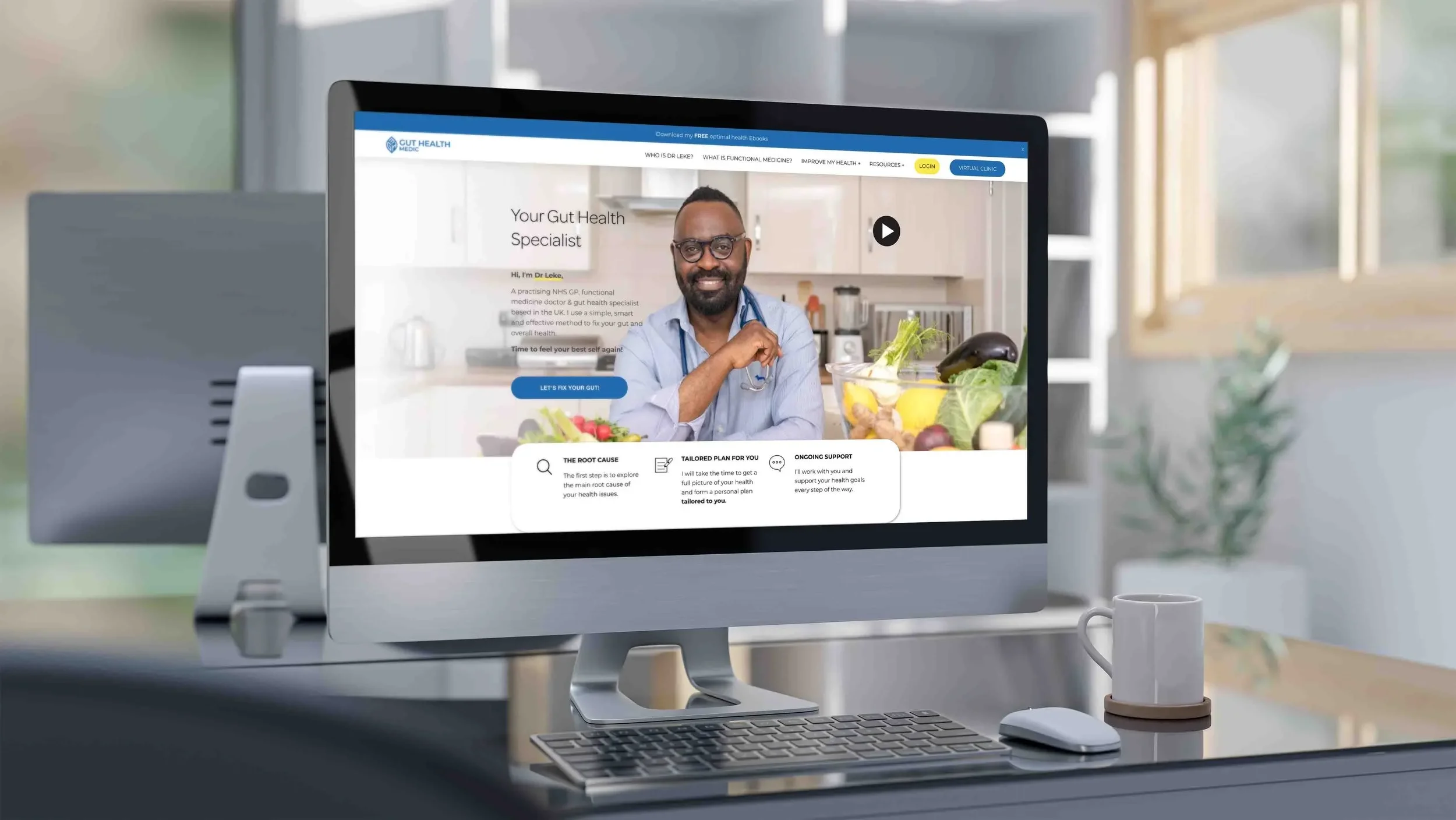 website design for a gut health specialist doctor