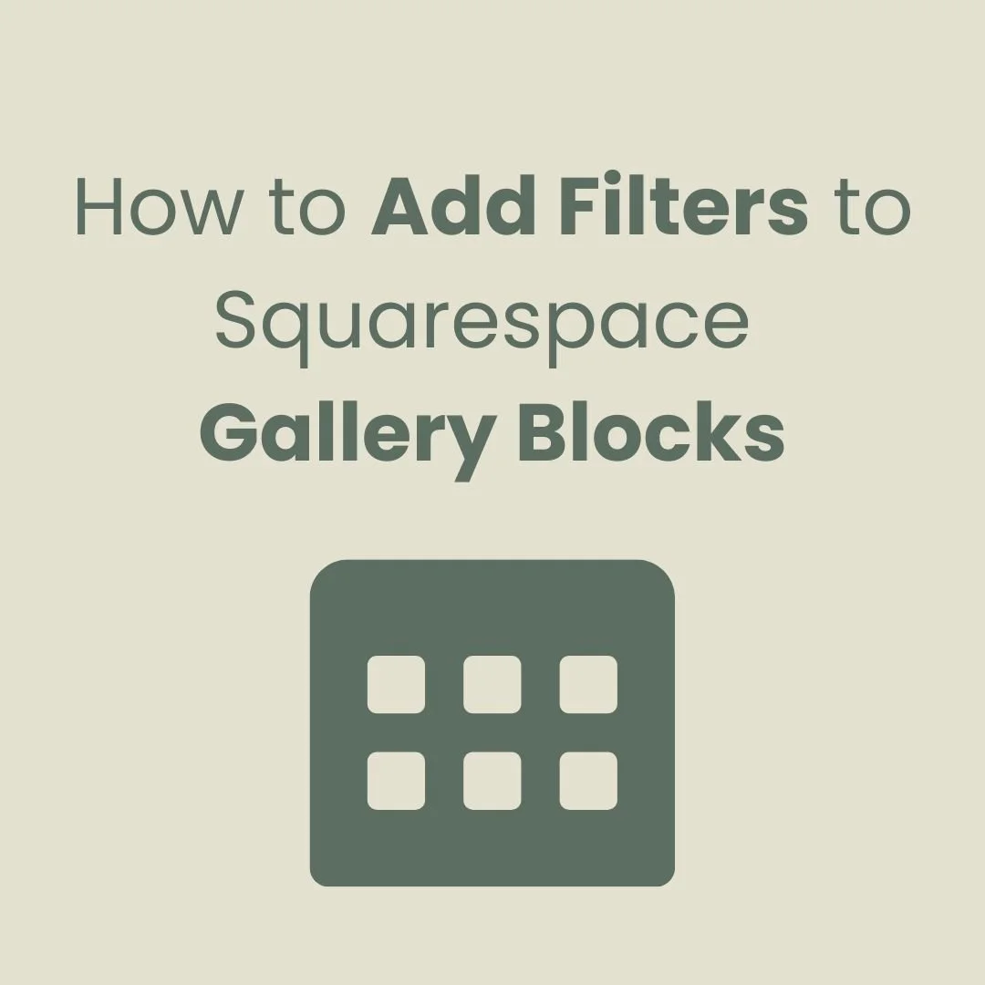 How to add a Squarespace gallery filter