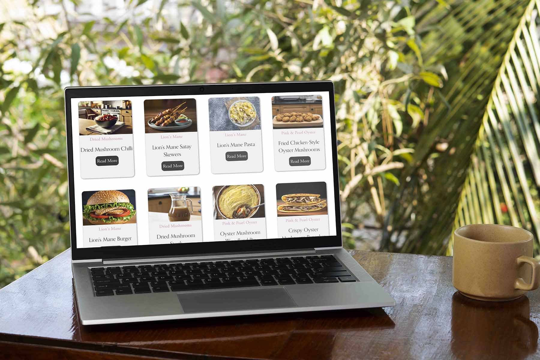 mushrooms by john website design by the square genius