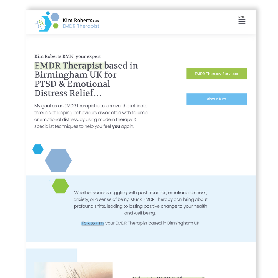 web design for therapist in Birmingham