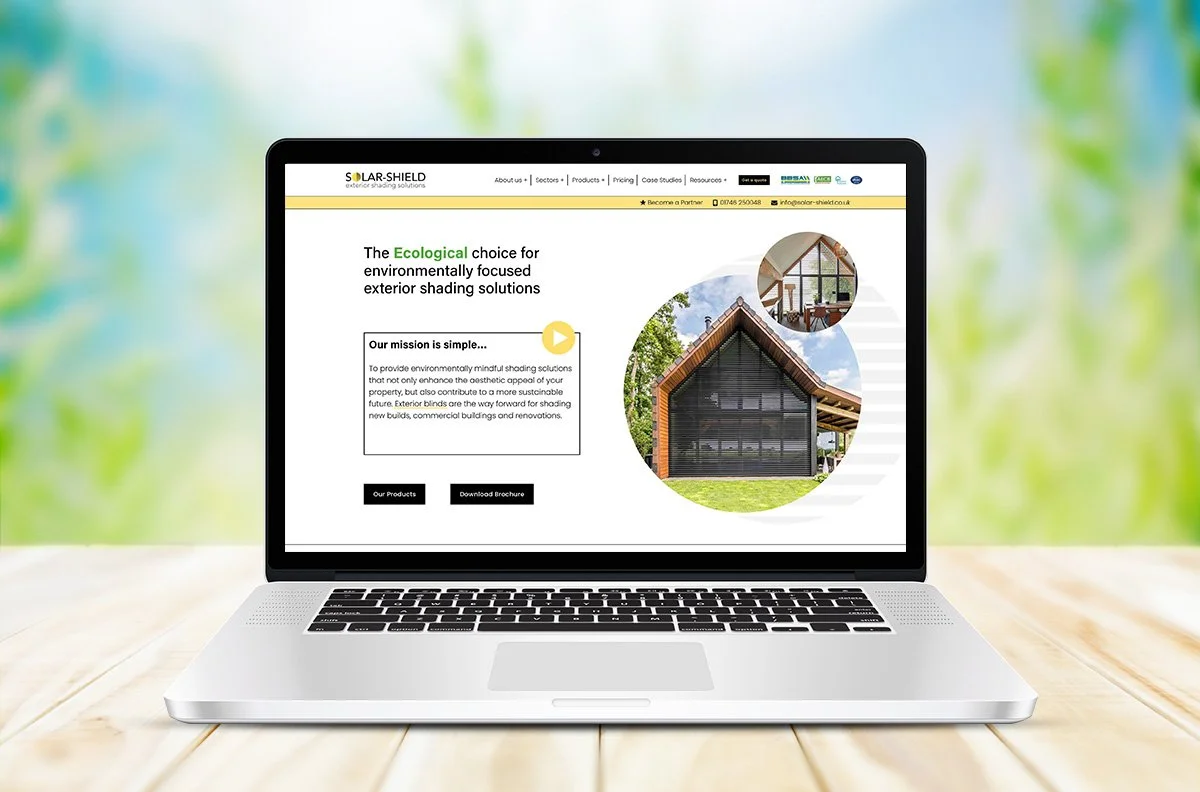 website design for solar-shield exterior shading solutions