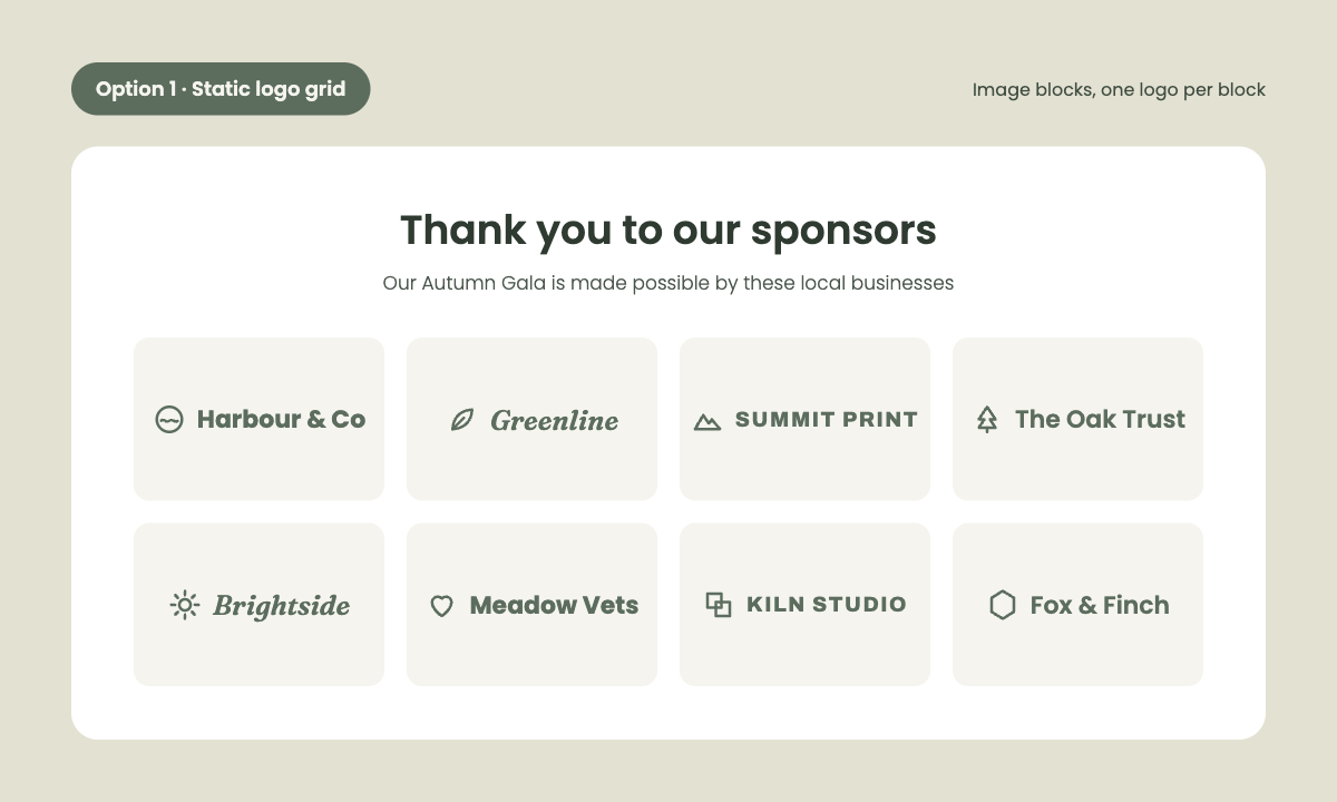 example of a static logo grid on Squarespace