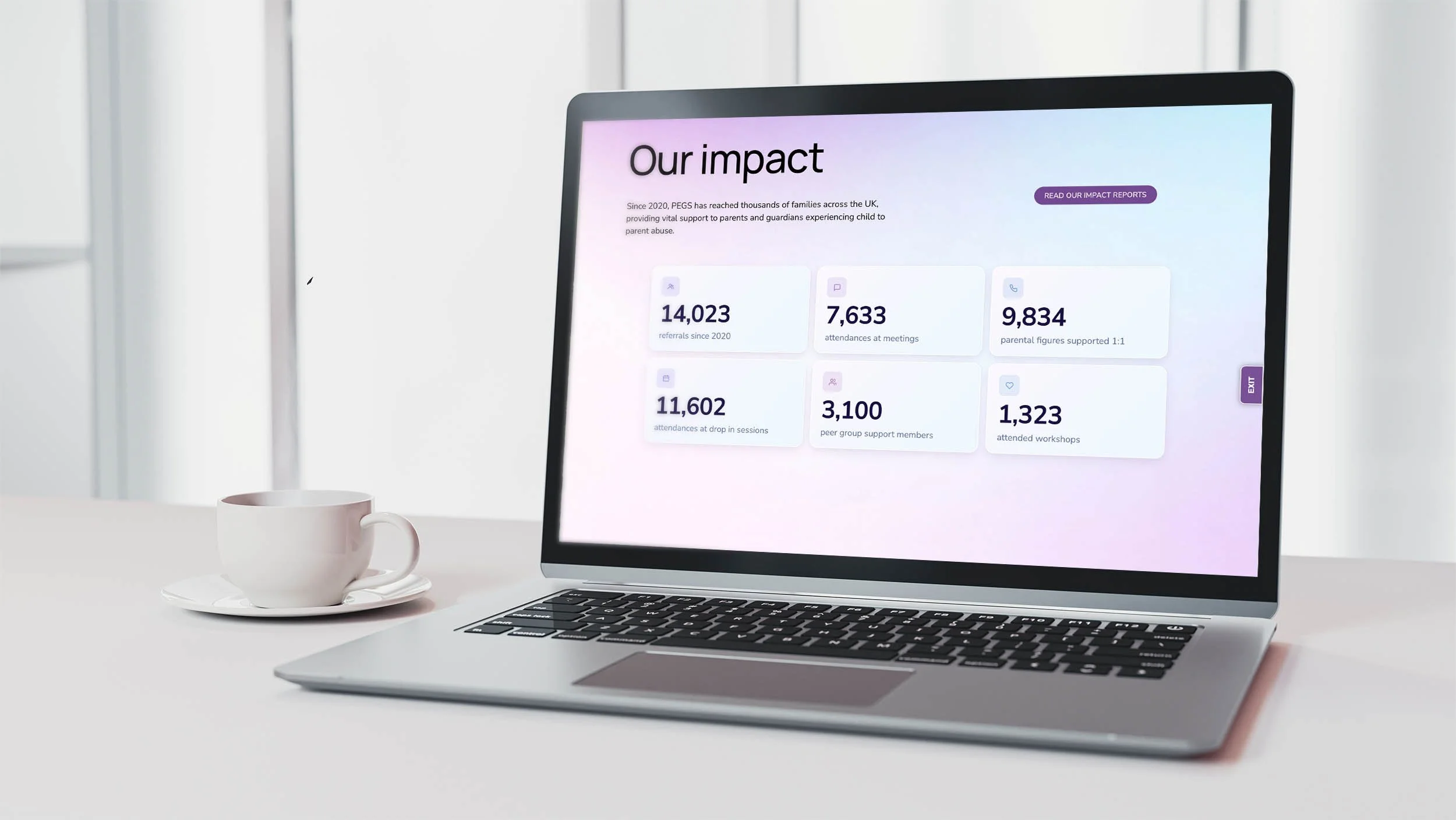PEGS website example on Squarespace