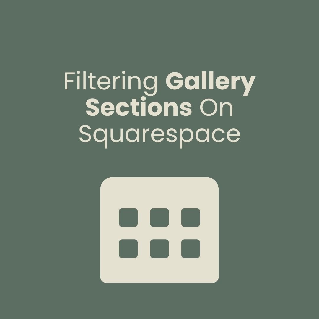 filtering gallery sections on Squarespace websites
