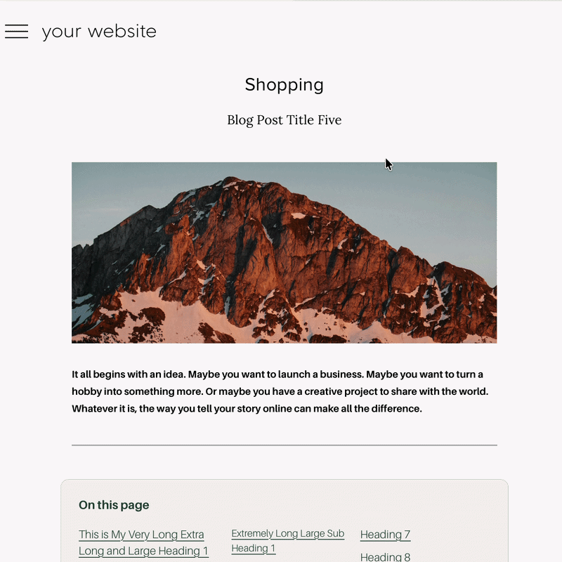 Genius Blog Contents: Automatic Table of Contents for Squarespace