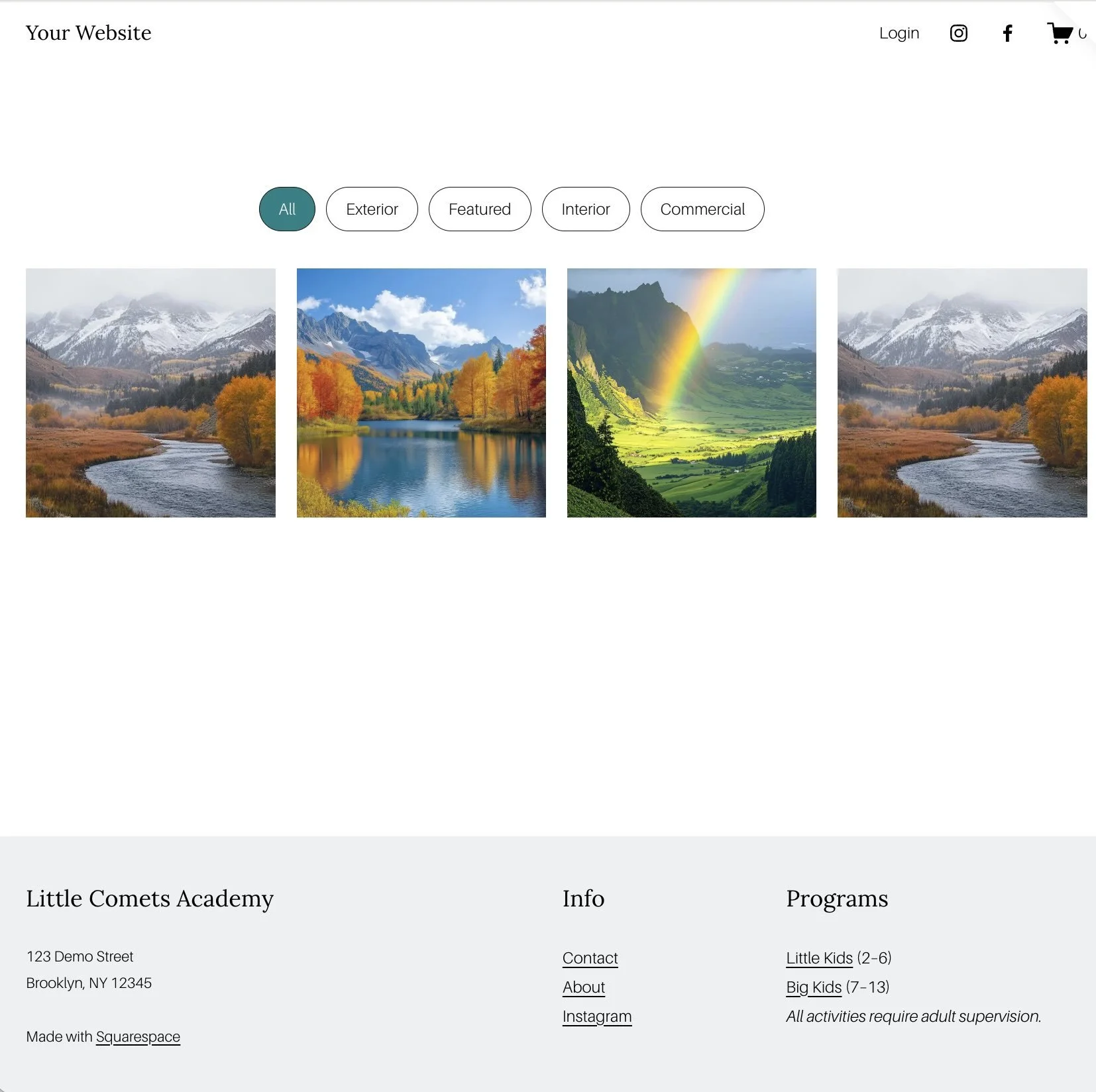 Squarespace gallery filter plugin