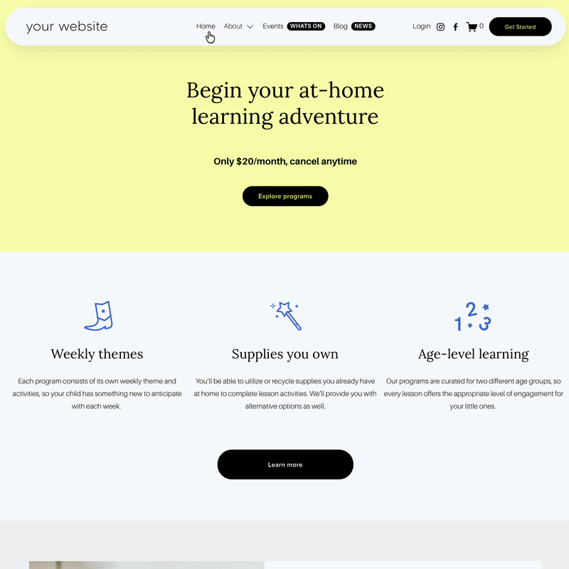 squarespace navigation plugin preview from The Square Genius