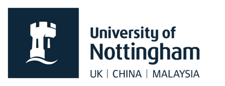 University of Nottingham logo with a tower icon and text for UK, China, and Malaysia campuses.