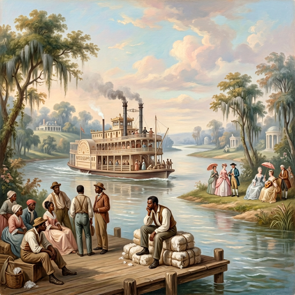 Ol' Man River 
as we imagine Jean-Antoine Watteau would have painted it.
