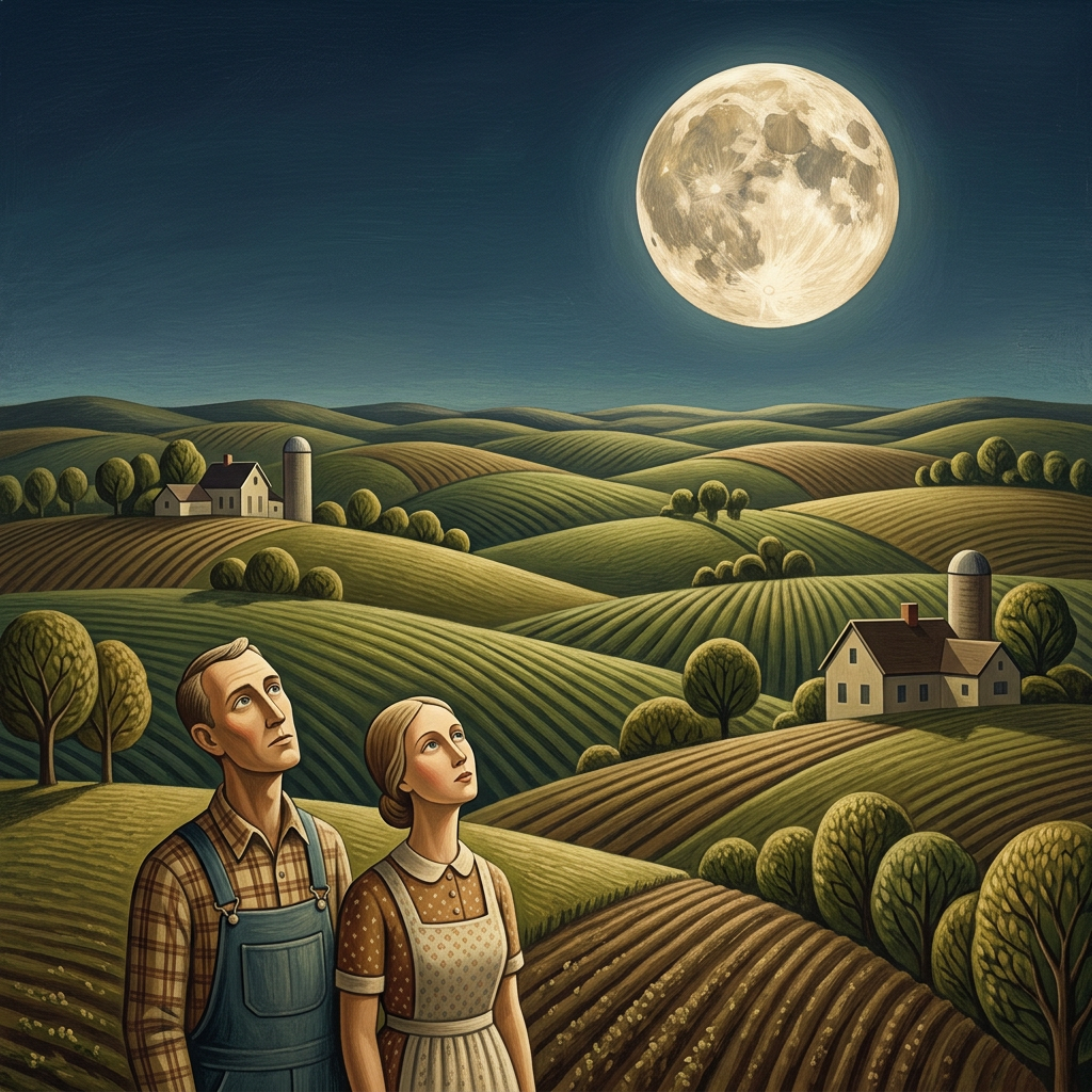 How High the Moon 
as we imagine how Grant Wood would have painted it.