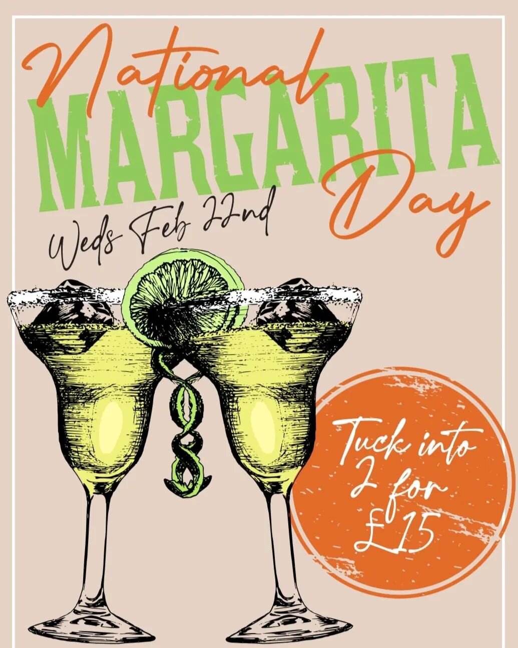 When life hands you limes, make MARGARITAS 💚 It's National Margarita Day next Wed 22nd Feb so put it in your calendars, book a table &amp; expect more than just the classic Margarita on our menu next week!